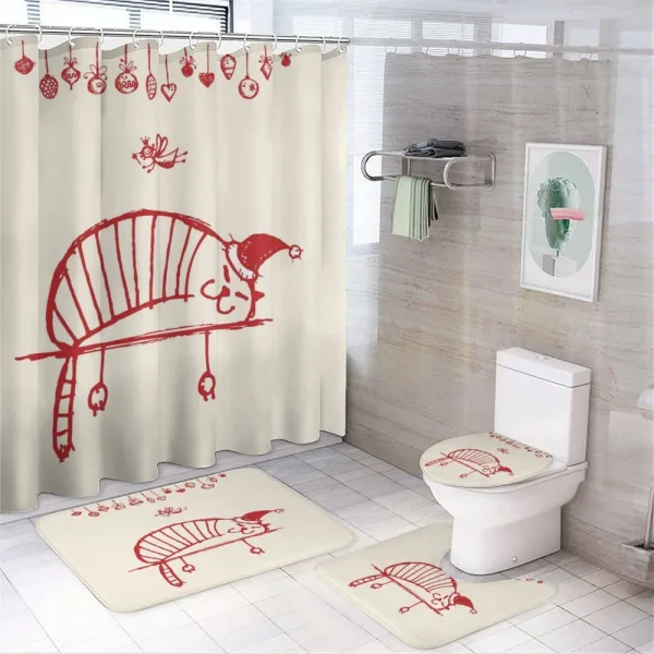 Sleeping Cat Fairy on a shower curtain