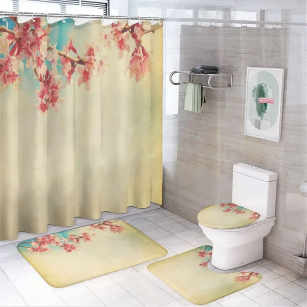 Spring Sakura Vintage on a shower curtain