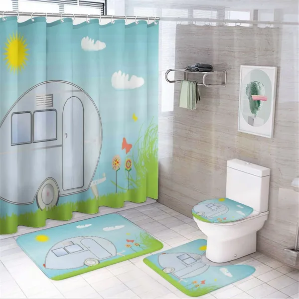 Summer Vacation Theme on a shower curtain