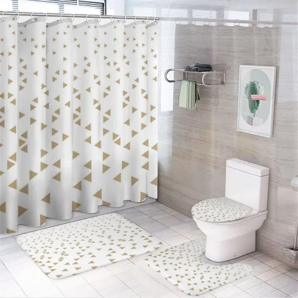Triangle Composition on a shower curtain