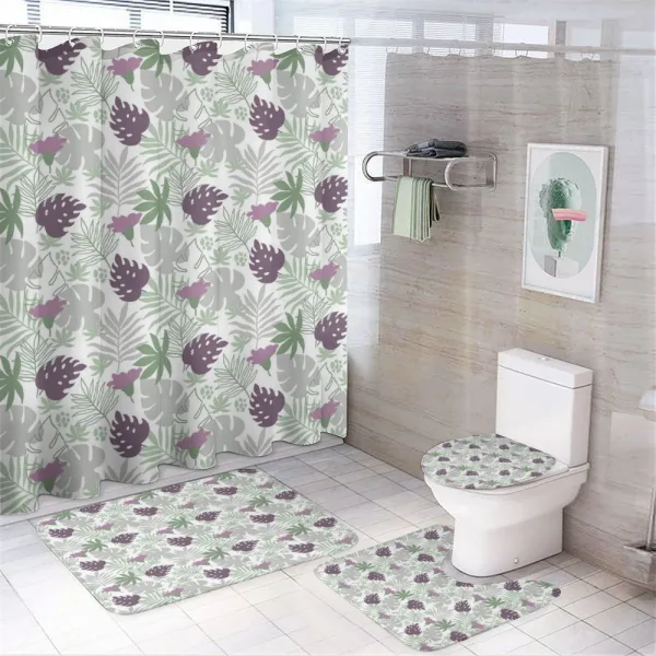 Tropical Botany Design on a shower curtain