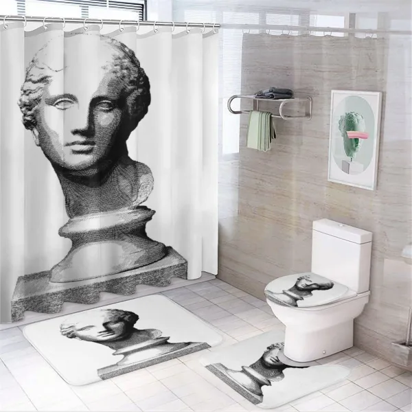 Woman Head Art on a shower curtain