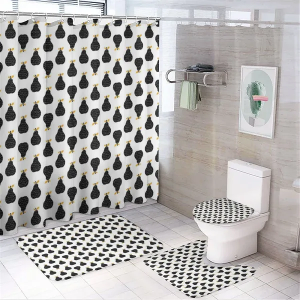 Abstract Silhouette Pattern on a shower curtain