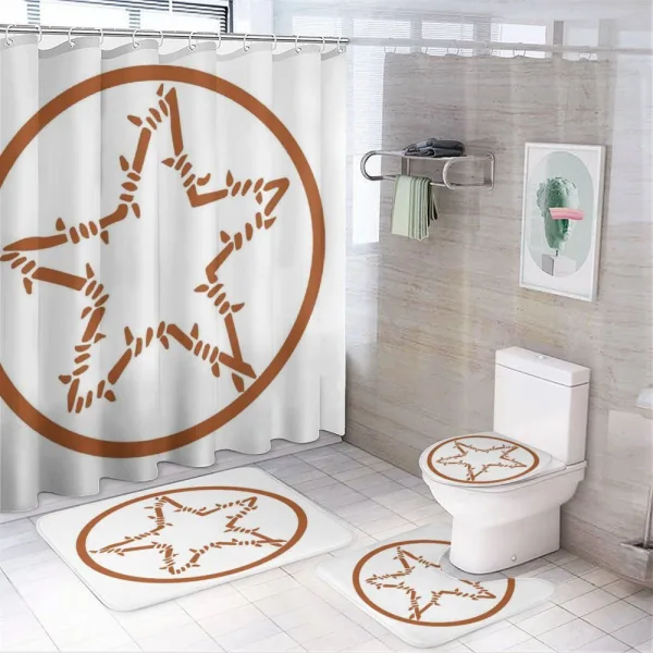 Barbed Wire Star on a shower curtain