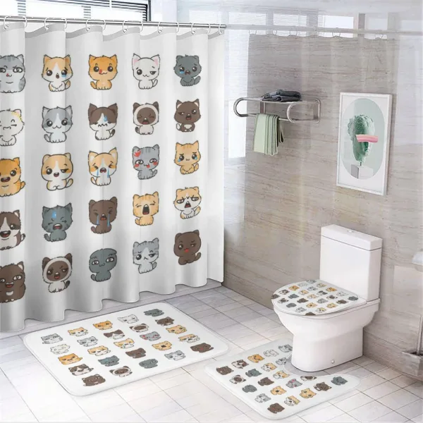 Cartoon Felines on a shower curtain