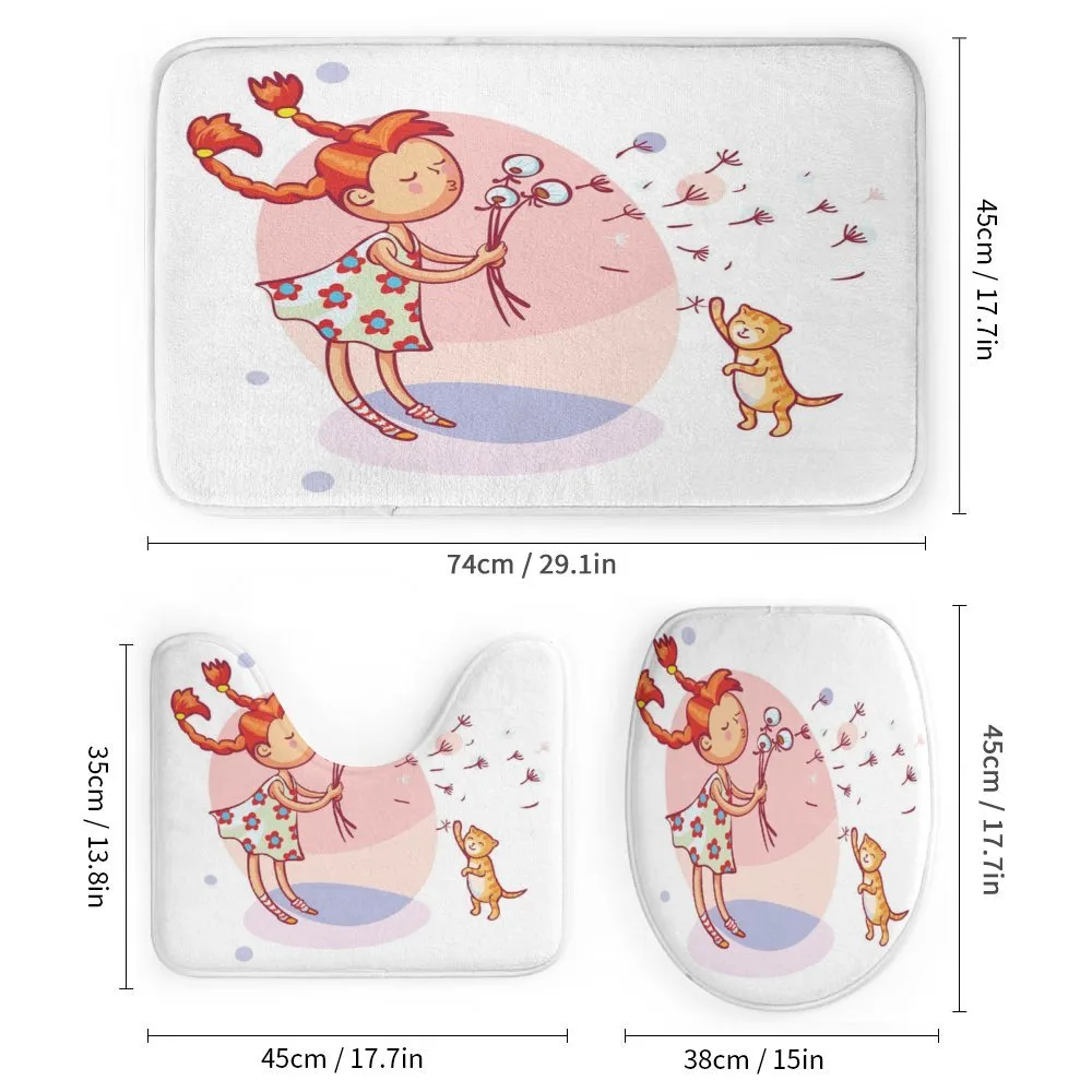 Cartoon Girl and Cat — Detail 1