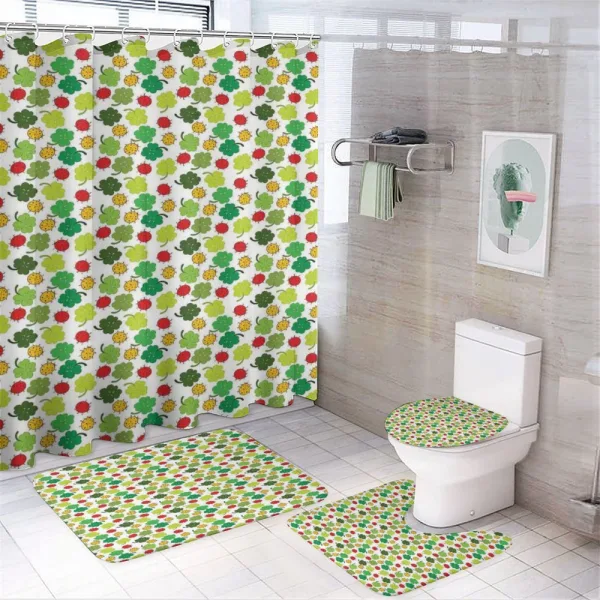 Clover Leaves Floral on a shower curtain