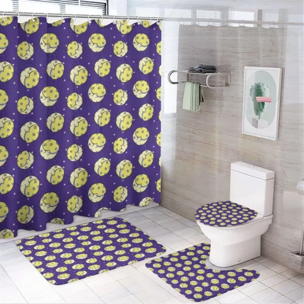 Crescent Moon in Sky Stars on a shower curtain
