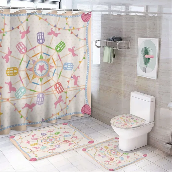 Flattened Circus on a shower curtain