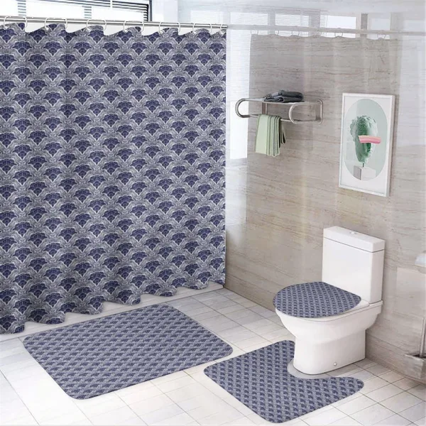 Floral Square Motif on a shower curtain