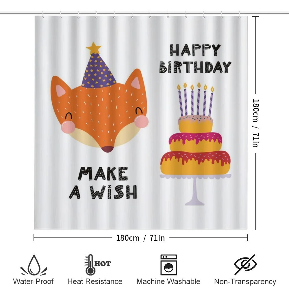 Fox in Birthday Hat Make a Wish — Detail 2