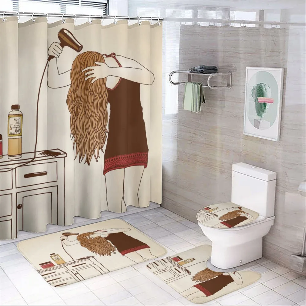 Girl Hair Care Sketch Art — Your design