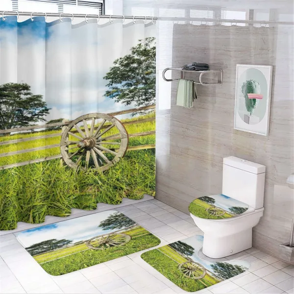 Green Meadow on a shower curtain