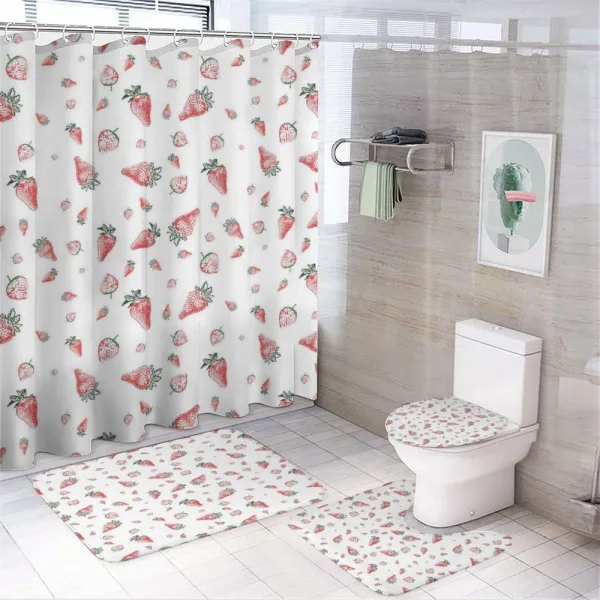 Grunge Fruit Pattern on a shower curtain