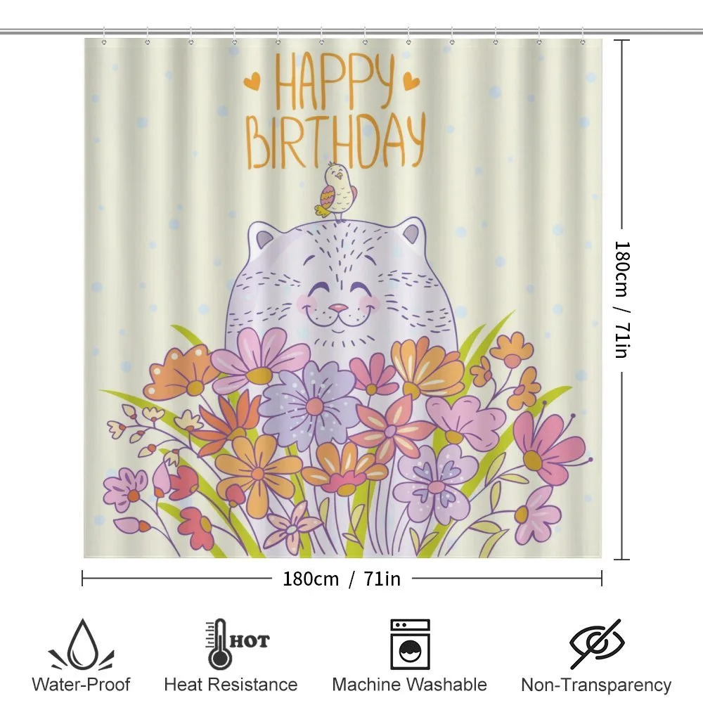 Happy Cat Bird Flowers — Detail 2