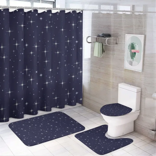Night Skyline with Stars on a shower curtain