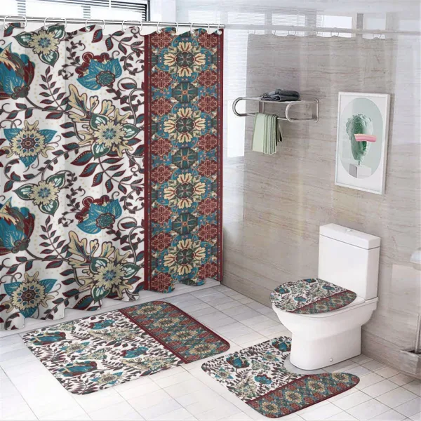 Ornate Floral Border on a shower curtain