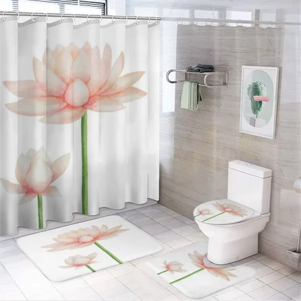 Pastel Blooming Lotus on a shower curtain