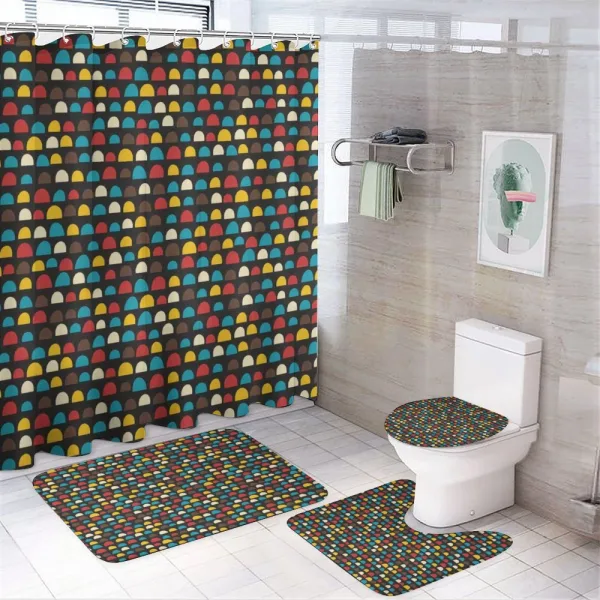 Retro Half Circles on a shower curtain