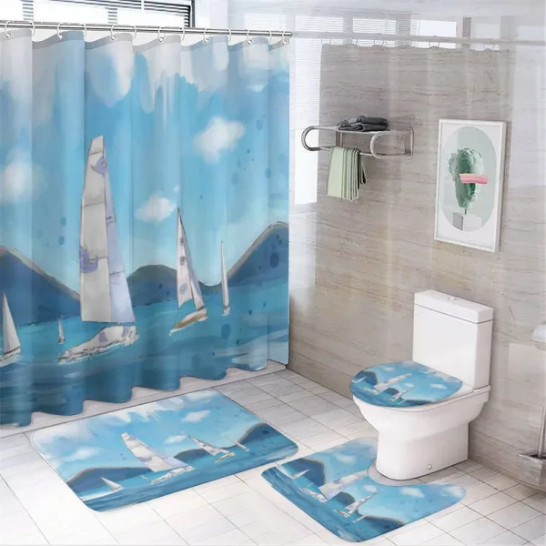 Sailing Landscape on a shower curtain