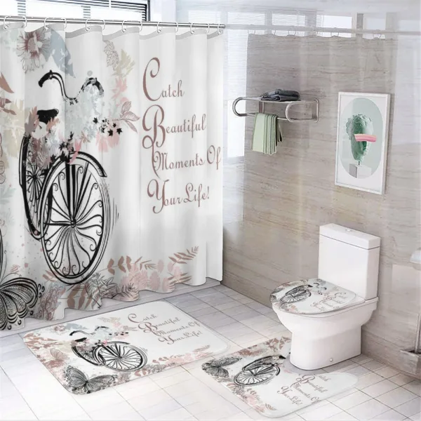 Soft Color Palette Bike on a shower curtain