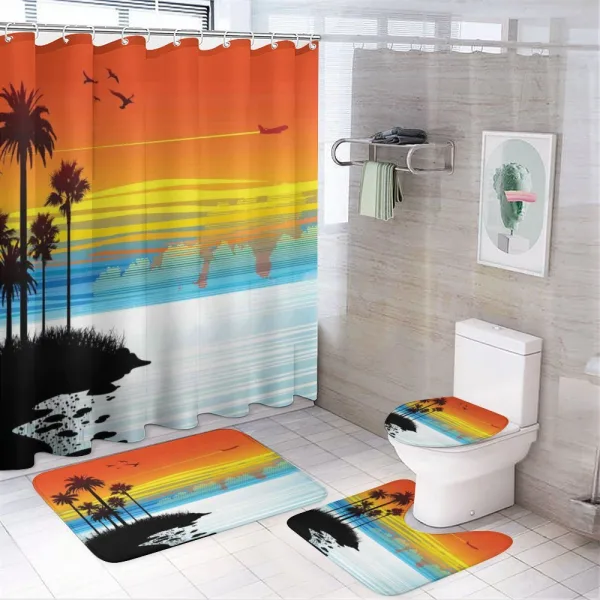 Sunset Sky with Seagulls on a shower curtain
