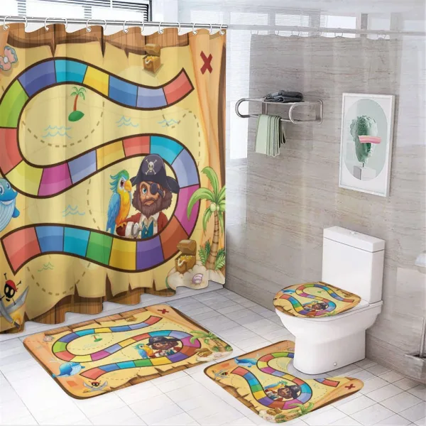 Treasure Hunt on a shower curtain