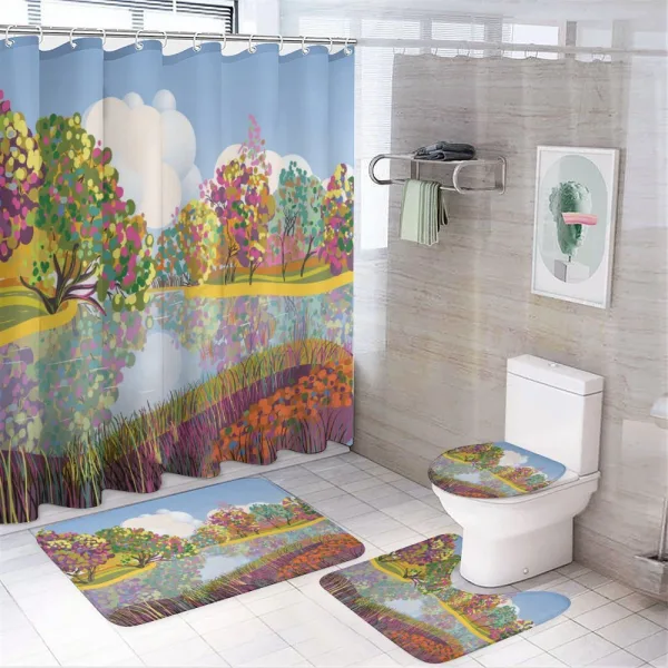 Vibrant Botany River on a shower curtain