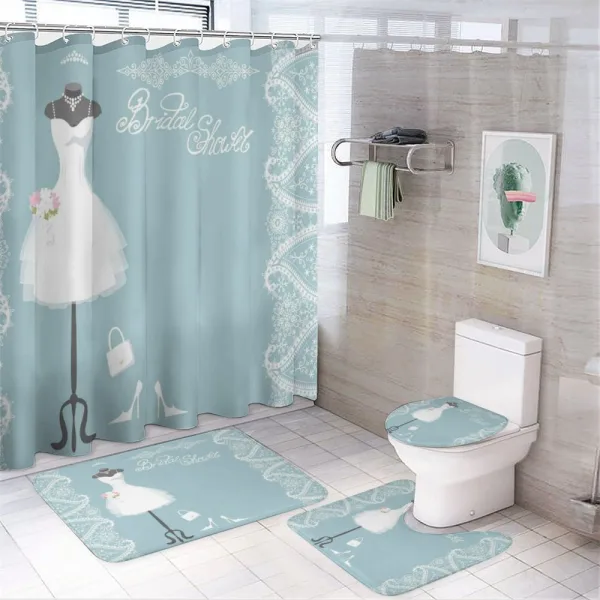 Vintage French Bride on a shower curtain