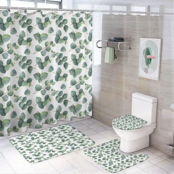 Watercolor Eucalyptus Art on a shower curtain