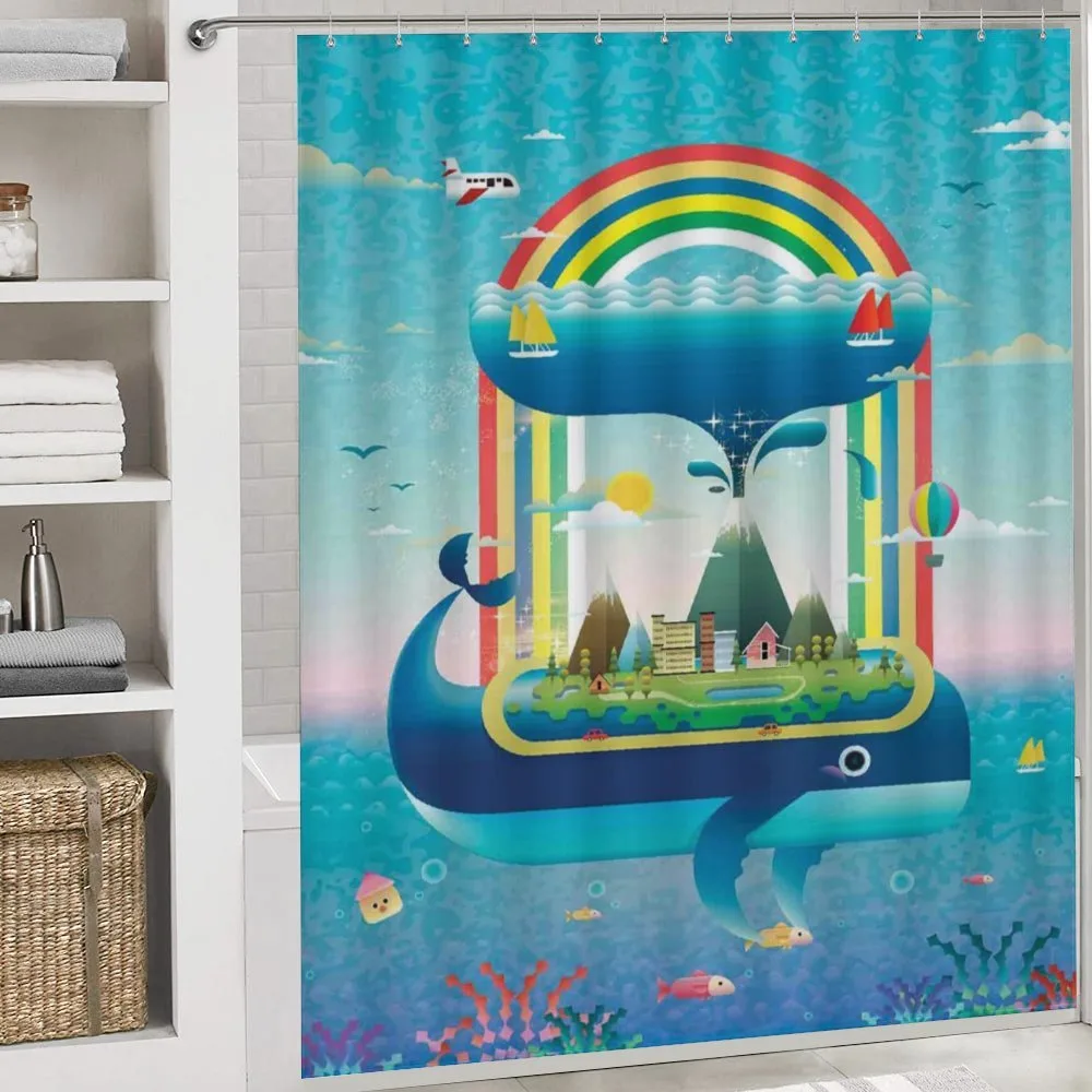 Whale Rainbow Ocean Art — Detail 4