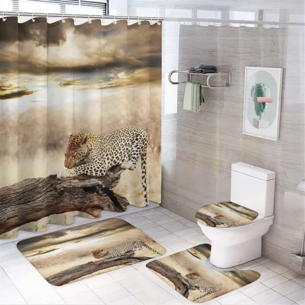Wild Leopard on a shower curtain