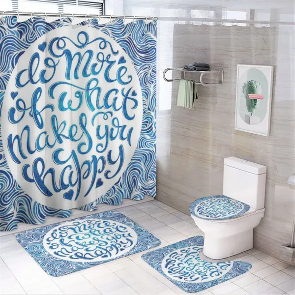 Words and Waves on a shower curtain