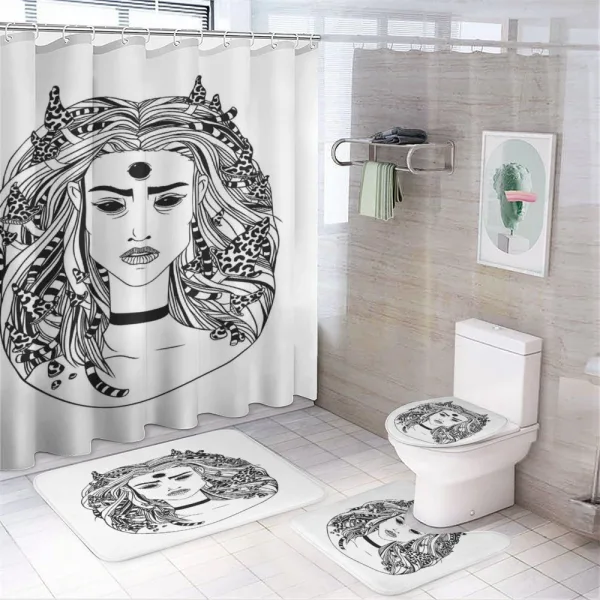 Young Forest Witch Mushroom on a shower curtain