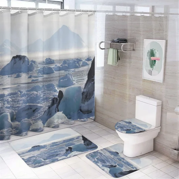 Arctic Winter Ice Lake on a shower curtain