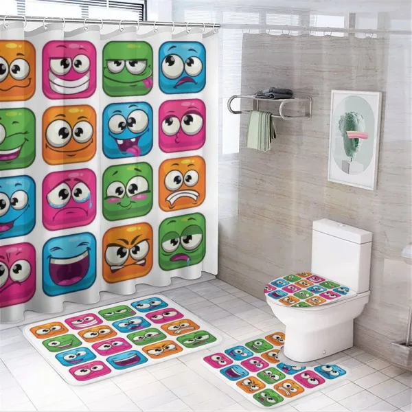 Cartoon Monsters Comic on a shower curtain