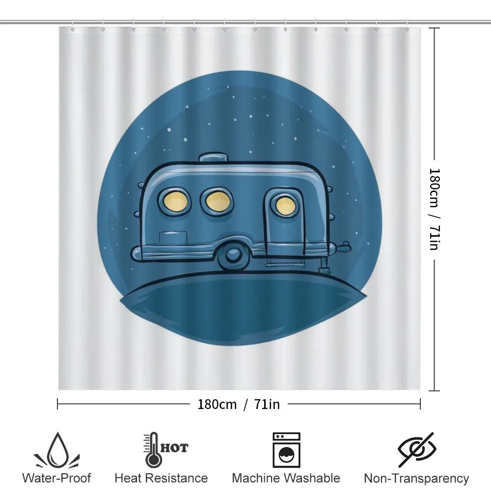 Cartoon Trailer at Night Stars — Detail 2