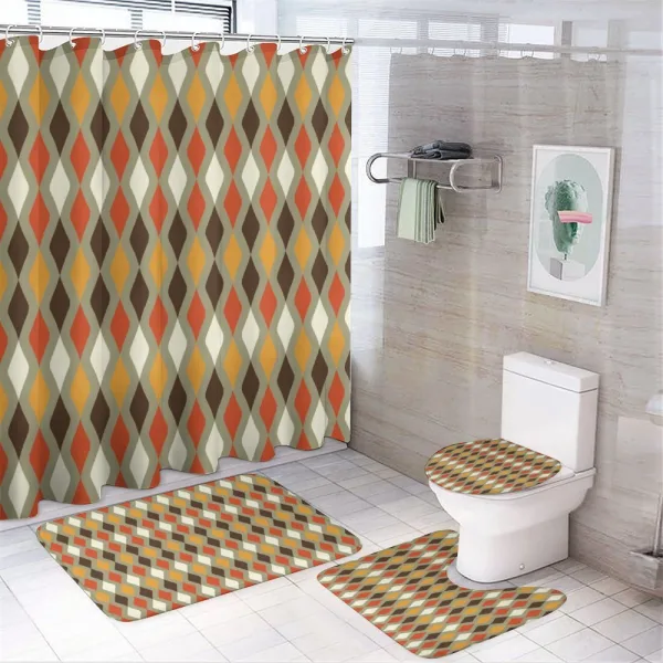 Colorful Lines Shapes on a shower curtain