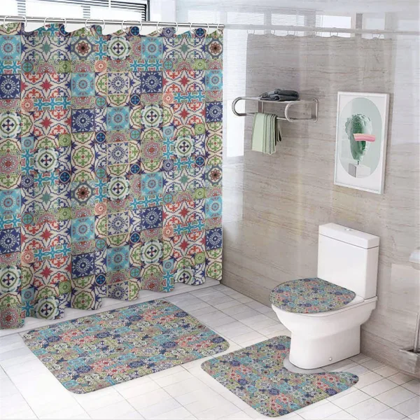 Complex Floral Design on a shower curtain