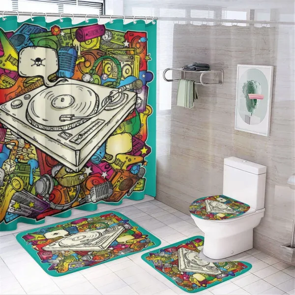 Cube Microphone on a shower curtain
