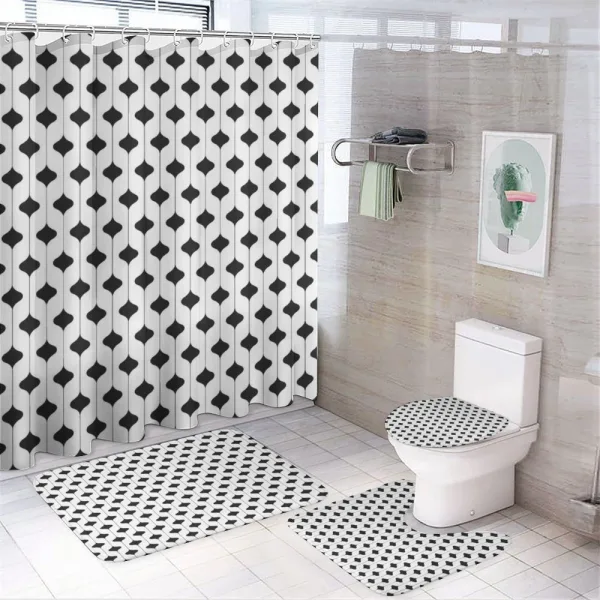 Curve Shape Vertical Lines on a shower curtain
