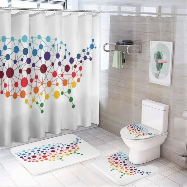 Dotted American Country on a shower curtain
