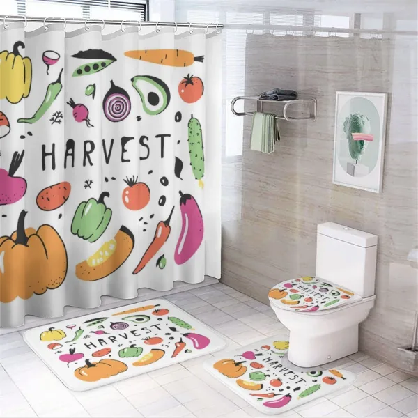 Drawing Fresh Food on a shower curtain