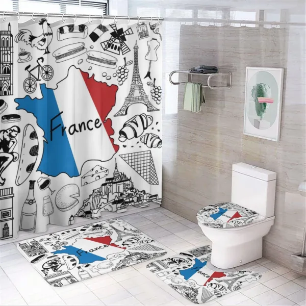 French Culture on a shower curtain