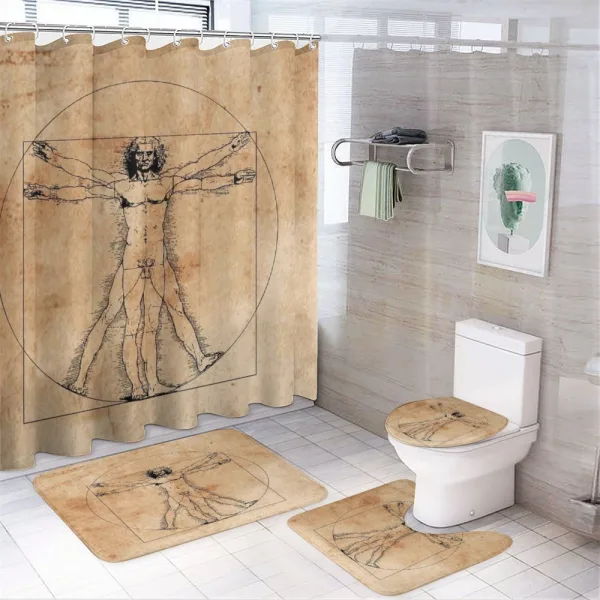 Human Painting on a shower curtain