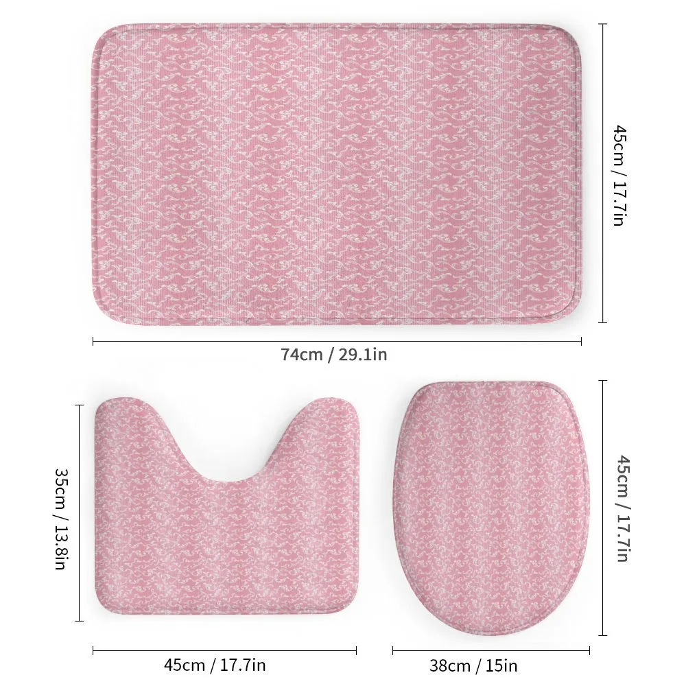 Leafy Pinkish Damask Lines — Detail 1