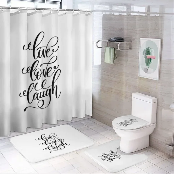 Live Love Composition on a shower curtain