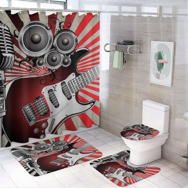 Old Vintage Loudspeaker on a shower curtain