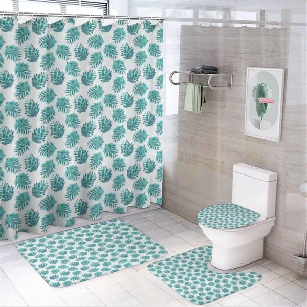 Ornate Botanical Conifers on a shower curtain