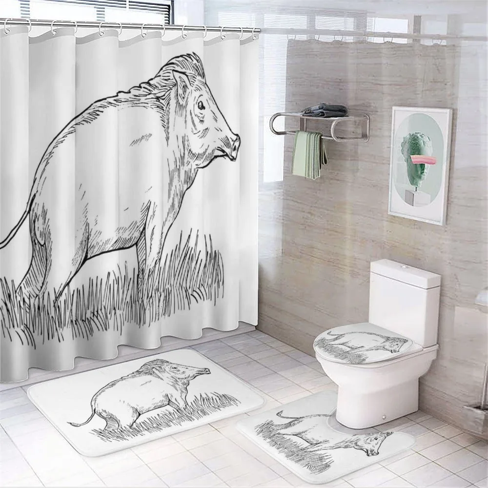 Outline Sketch Wild Boar — Your design